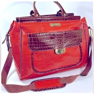 Samantha Brown Red and Brown Travel Bag